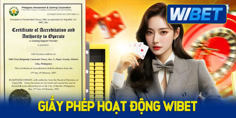 Giấy phép hoạt động WIBET